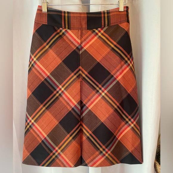 The Limited Dresses & Skirts - ❌sold❌ 💒THE LIMITED FALL ORANGE PLAID SKIRT SIZE 0